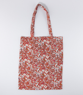 TASCHE Blumen rot 100% Baumwolle 45x37cm