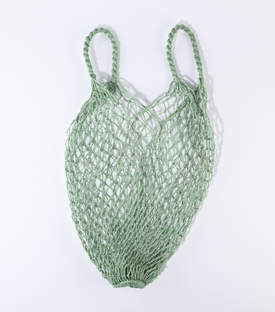EINKAUFSNETZ grün Jute handgeknüpft L 70cm