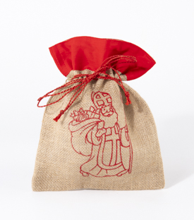 NIKOLAUSSÄCKCHEN S Jute 20xH25cm