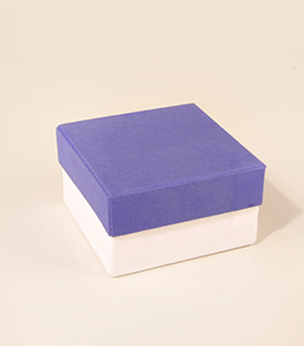 GESCHENKSCHACHTEL weiß blau Papier 11x11x6,5
