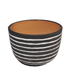 PFLANZTOPF Streifen Terrakotta dm 20 x H 13cm