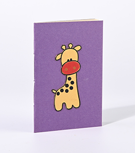 TAGEBUCH Giraffe handgeschöpftes Papier,15x10cm