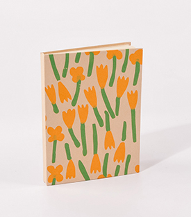 NOTIZBUCH Blumen orange-grün 11xH15cm