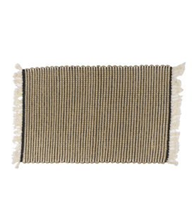 TEPPICH schwarz natur Jute gewebt 50x75cm