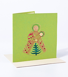WEIHNACHTSKARTE Mama mit Kind Strohschnitt, 14x14cm