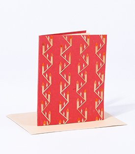 WEIHNACHTSKARTE Kerzen rot 8x10cm