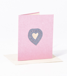 KARTE Herz rosa 8x10cm