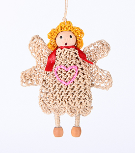 ANHÄNGER Juteengerl Herz 11cm