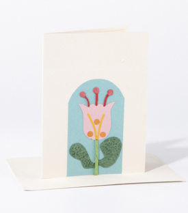 GRUSSKARTE Tulpe natur Jutepapier 11x15cm