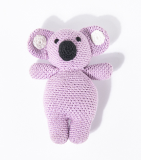 KOALABÄR Lila Baumwolle gehäkelt 10xH14cm
