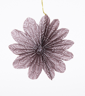 ANHÄNGER Stern aubergine Seidenpapier gefaltet dm12cm