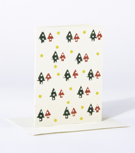 WEIHNACHTSKARTE Bäume Jutepapier 11x15cm