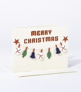 WEIHNACHTSKARTE Girlande Jutepapier 11x15cm