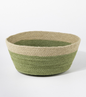 KORB oliv Rand natur Jute dm25xh10cm