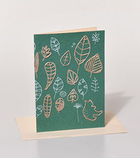GRUSSKARTE Blätter 12x17cm