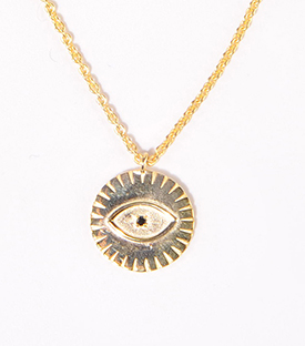 HALSKETTE Auge  Messing, 18k vergoldet L 43cm