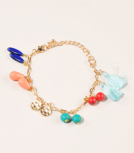 ARMBAND Glücksbringer Messing 18k vergoldet L 26cm verstellbar