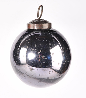 WEIHNACHTSKUGEL Glas glänzend anthrazit, dm8cm