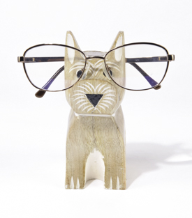 BRILLENHALTER Hund Mangoholz 5x6xH14cm