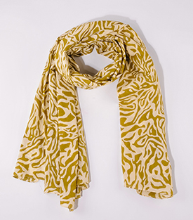 SCHAL oliv-beige 100% Baumwolle 180x50cm
