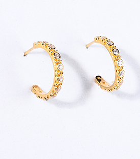 CREOLEN Strass Messing 18k vergoldet dm 2cm