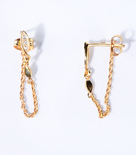 OHRRINGE Kettchen Messing 18k vergoldet L 2,5cm