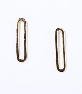 OHRRINGE oval Messing 18k vergoldet L 3cm