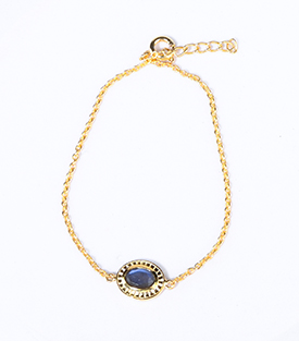 ARMBAND Stein Messing 18k vergoldet L16-24cm