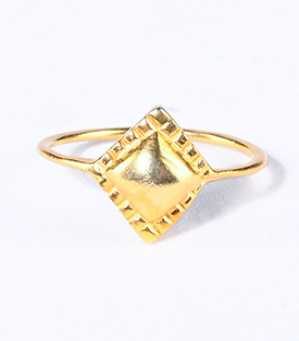 FINGERRING Ravioli Messing 18k vergoldet one-size