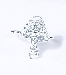 FINGERRING Pilz Messing matt verstellbar
