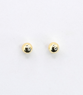 OHRSTECKER Kugel Messing 18k vergoldet dm 5mm