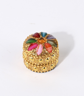 Artikeldetails anzeigen PILLENDOSE bunt Messing Pajettendekor dm3xH3cm