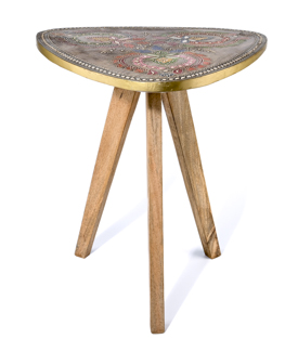 BEISTELLTISCH Jaipur Mangoholz bemalt 46x46xH52cm