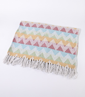 Artikeldetails anzeigen DECKE Webmuster Zickzack bunt 60%BW 40%Viskose/Rayon 125x150