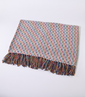 DECKE Webmuster bunt gemustert 60%BW 40%Viskose/Rayon 125x150