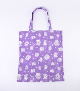 TASCHE Margeriten lila Baumwolle 44x36cm