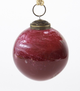WEIHNACHTSKUGEL marmoriert rot weiß dm6,5cm