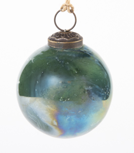 WEIHNACHTSKUGEL marmoriert grün weiß dm6,5cm