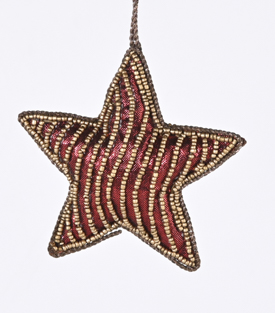 WEIHNACHTSANHÄNGER Zaristern rot gold, 9cm