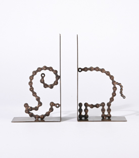 BUCHSTÜTZEN Elefant Fahrradkette 21x6xH19cm