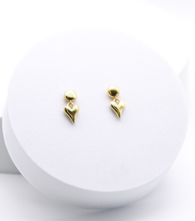 OHRRINGE Herz Messing 18k vergoldet L 1,5cm