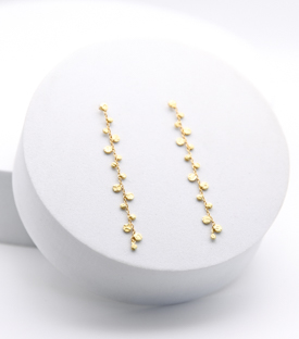 OHRRINGE Punkte Messing 18k vergoldet L 5,5cm