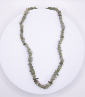 HALSKETTE Grünquartz Messing L 45-55cm