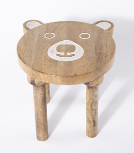 HOCKER Bär Mangoholz 21x21xH21cm