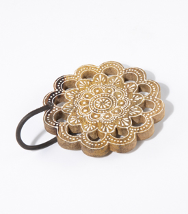 WANDHAKEN Mandala Mangoholz dm13cm