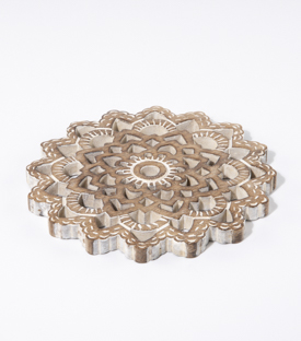 UNTERSETZER Mandala  Mangoholz dm20cm