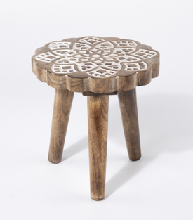 HOCKER Mandala Mangoholz dm20xH20cm