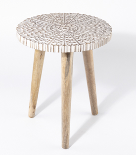 HOCKER Mandala Mangoholz dm30xH36cm