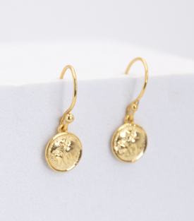 OHRRINGE Weltkugel Messing 18k vergoldet L 2,5cm