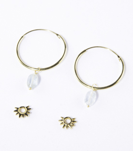 Artikeldetails anzeigen CREOLEN MixMatch Sun Aquamarin Messing 18k vergoldet dm 2,5cm
